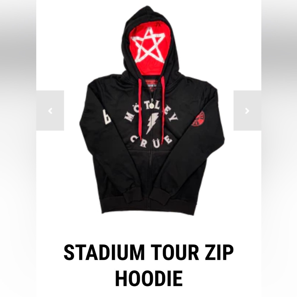 Motley Crue Stadium Tour Zip Hoodie. Size L.